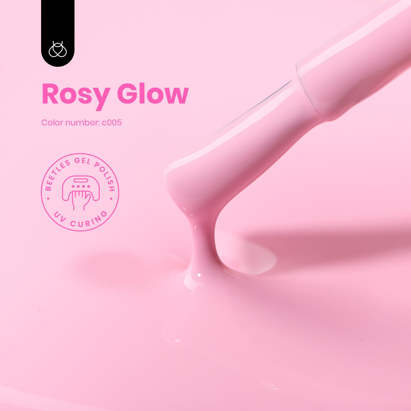 Beetles Pink Gel Nail Polish 15Ml, Baby Pink Soak Off Uv Led Gel Polish High Gloss For Manicure Art For Salon Diy Colorful Bottl