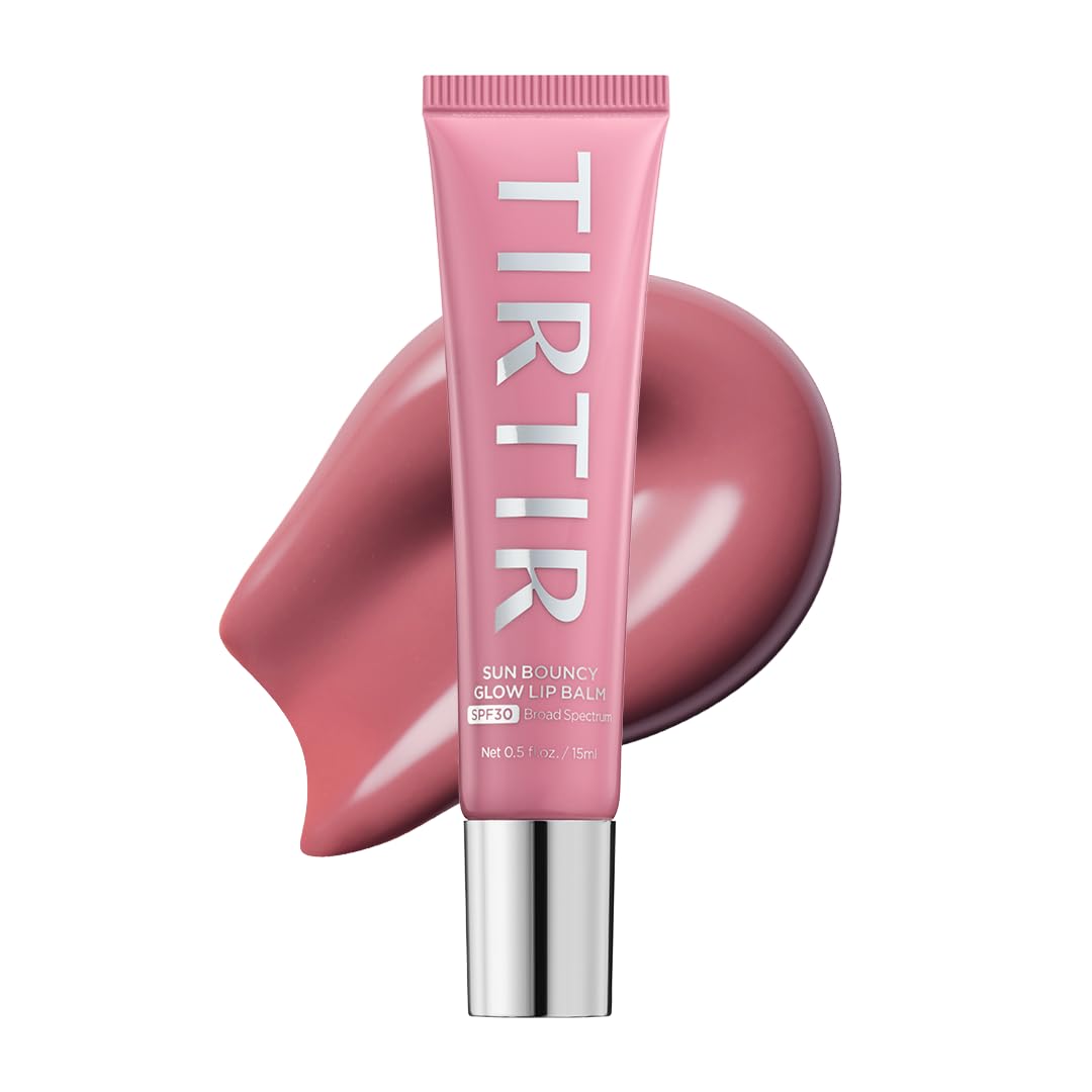 TIRTIR Sun Bouncy Glow Lip Balm #01 Hazy Mauve | SPF 30, Korean Skincare, UV Shield Lip Sunscreen, 24H Peptide Plumping, Tinted 