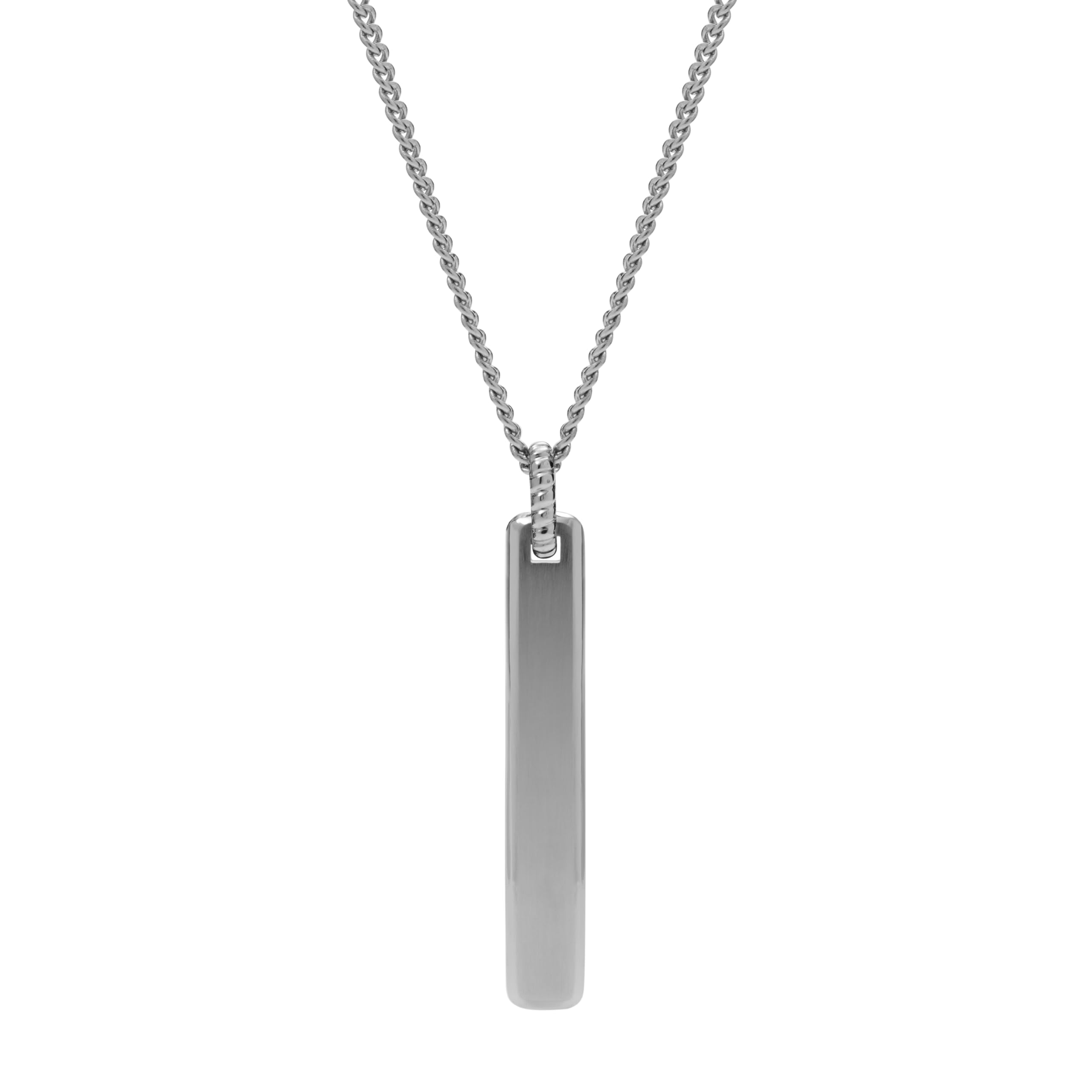 Fossil Mens Mens Stainless Steel Necklace, Color: Silver (Model: JF03988040)