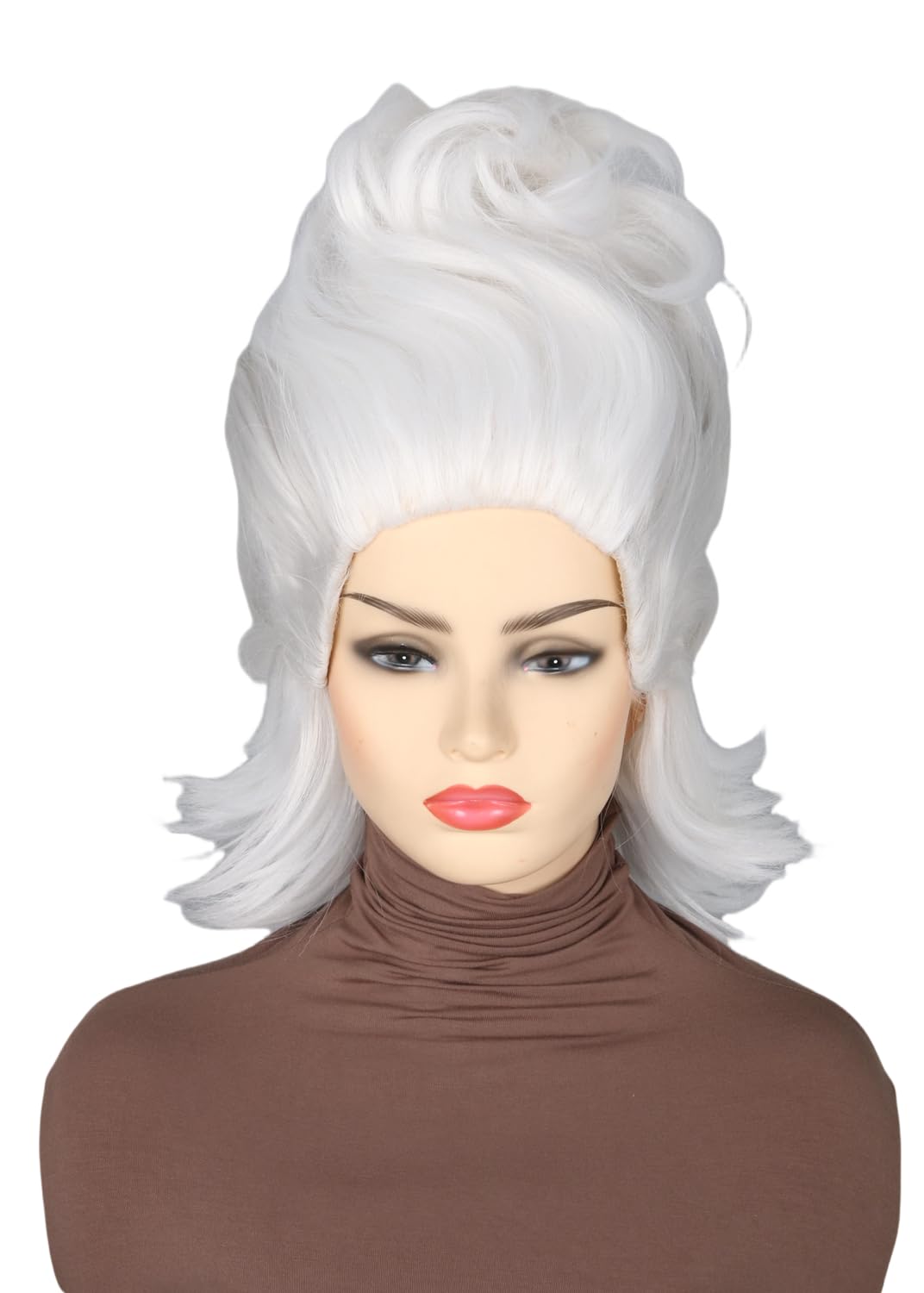 Topcosplay Women or Girl Sea Witch Wig Short White Ghost Wig Cosplay Halloween Costume Wigs