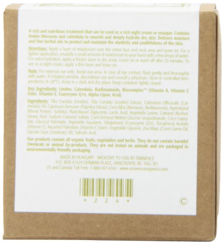 Eminence Linden Calendula 2Oz Treatment Cream - Hydrating Moisturizer For Sensitive & Dry Skin