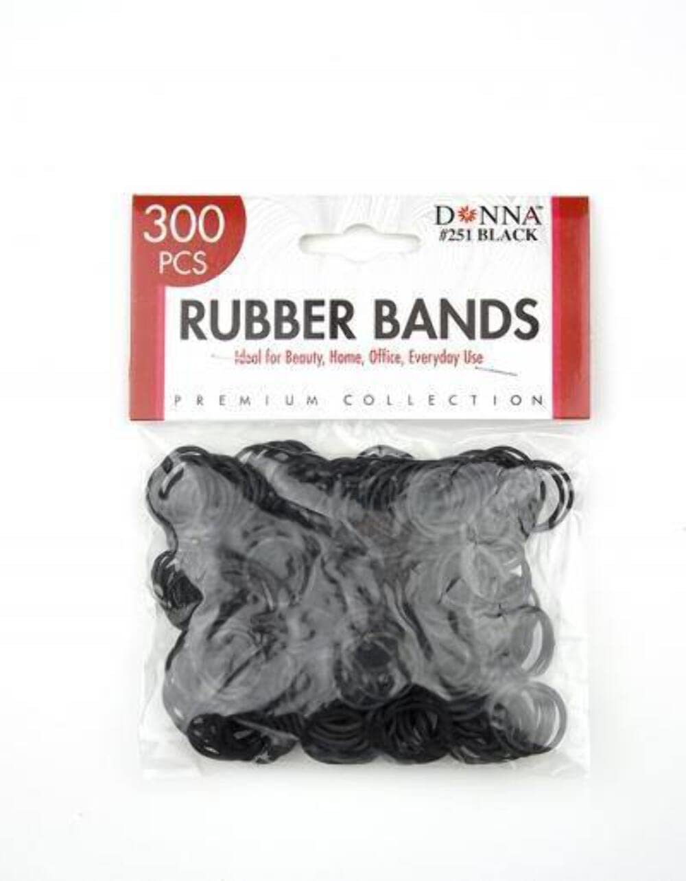Donna Hair Rubber Bands 250 Ct, Black