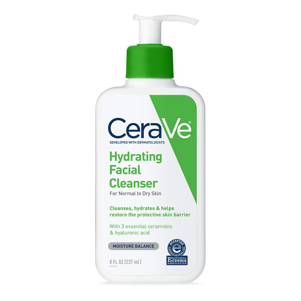 CeraVe Hydrating Facial Cleanser, Moisturizing Face Wash For Dry Skin, Hyaluronic Acid + Ceramides + Glycerin, Hydrating Cleanse