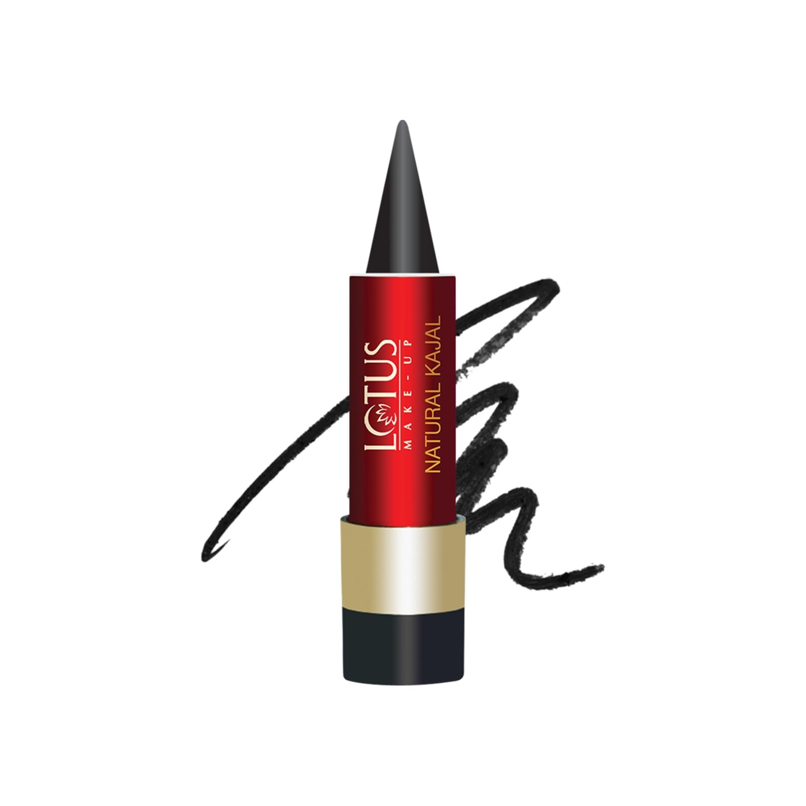 Lotus Make-Up Natural Kajal - Black Nk04 | Almond Oil | Smudge Proof | 100% Natural Ingredients | 4G