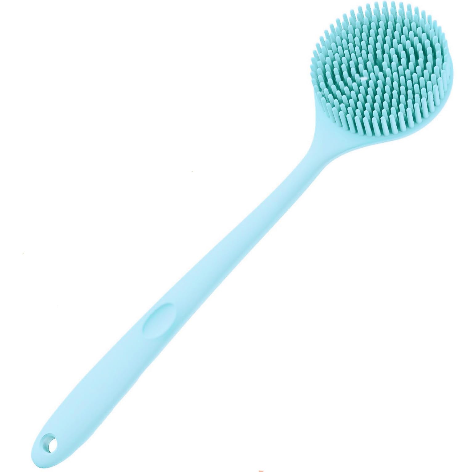 INOVERA (LABEL) 2in1 Long Handle Bathing Brushes for Men and Womens  Soft Silicone Back Bath Body Brush with Bristles (Light 