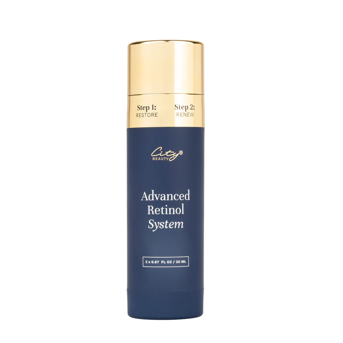City Beauty Advanced Retinol System - 2 Anti-Aging Face Serums - Retinol & Vitamin C - Firm, Smooth & Brighten - Solution for Wr