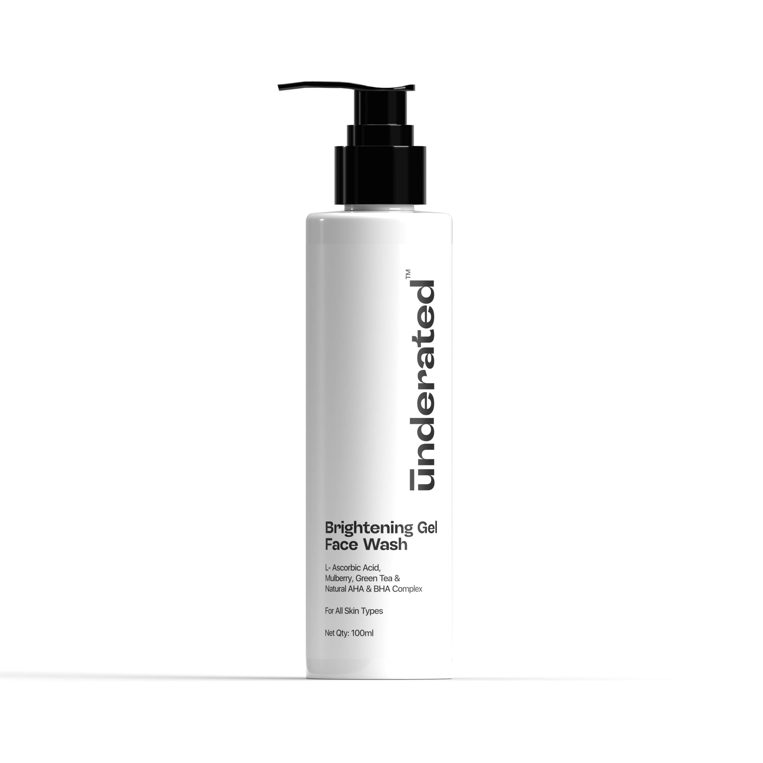 Underated Vitamin C Face Wash For Glowing Skin | Brightening Gel Cleanser With L-Ascorbic Acid, Mulberry & Green Tea | Removes O