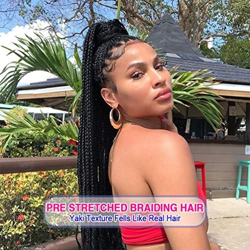 8 Pack Pre Stretched Braiding Hair - 36 '' 110G/Pack Premium Braiding Hair Pre Stretched Extensions, Professional Itch Free Hot