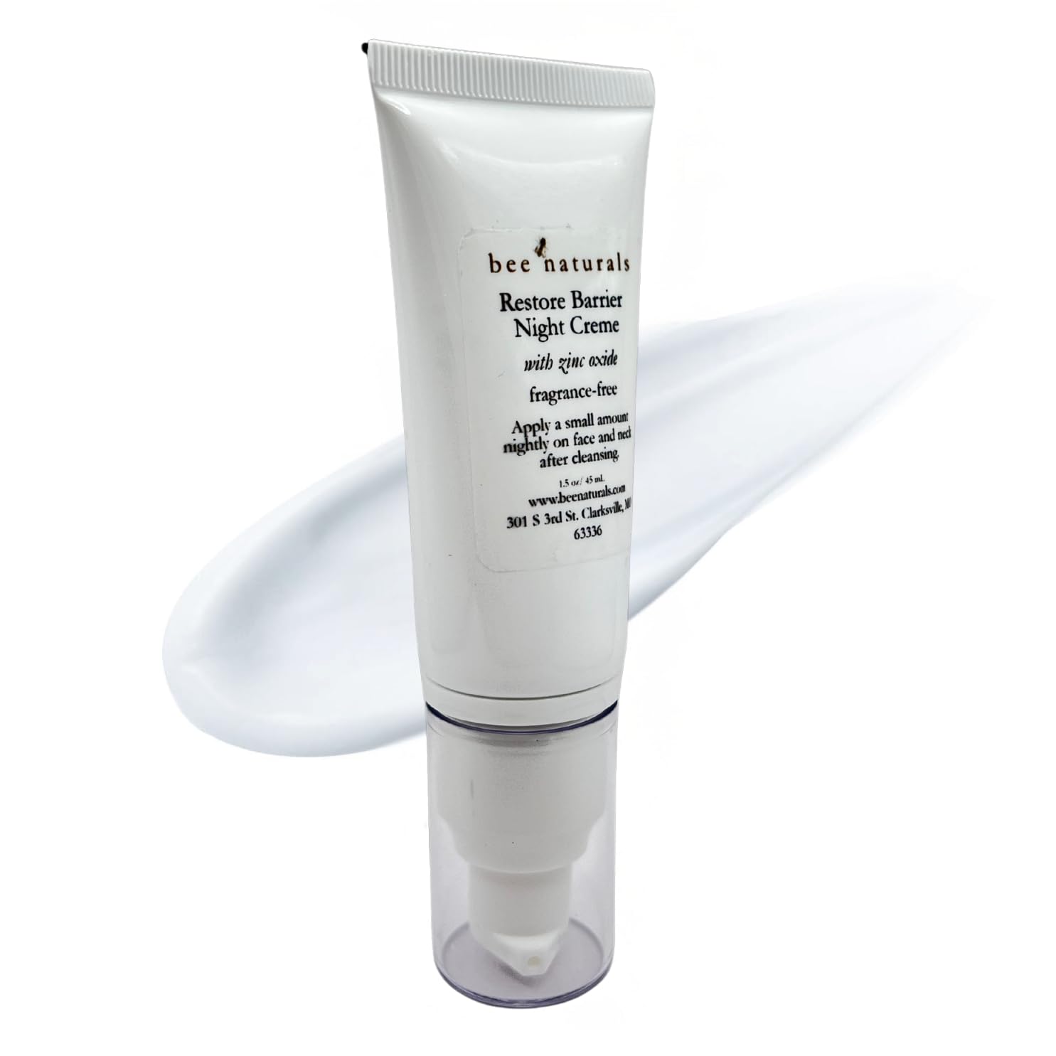 Bee Naturals Restore Night Creme with Zinc Oxide - Barrier Support & Hydration, Dermatologist-Recommended Non-Comedogenic Formul