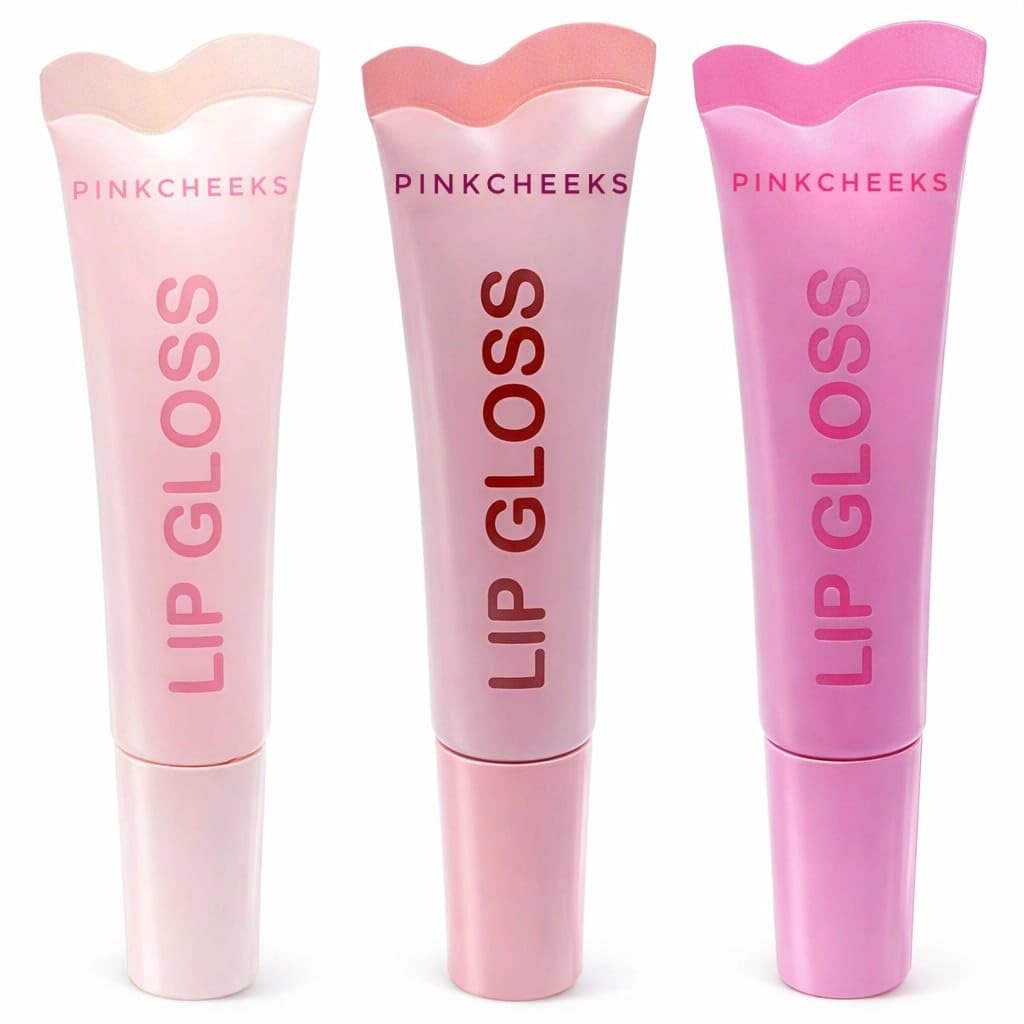 Jelly Crystal Peptide Lip Glaze Trio (3Pcs)  Korean Plumping Lip Oil Balm | Hydrating NonSticky Glossy Tint | Plum Pink Fruit 