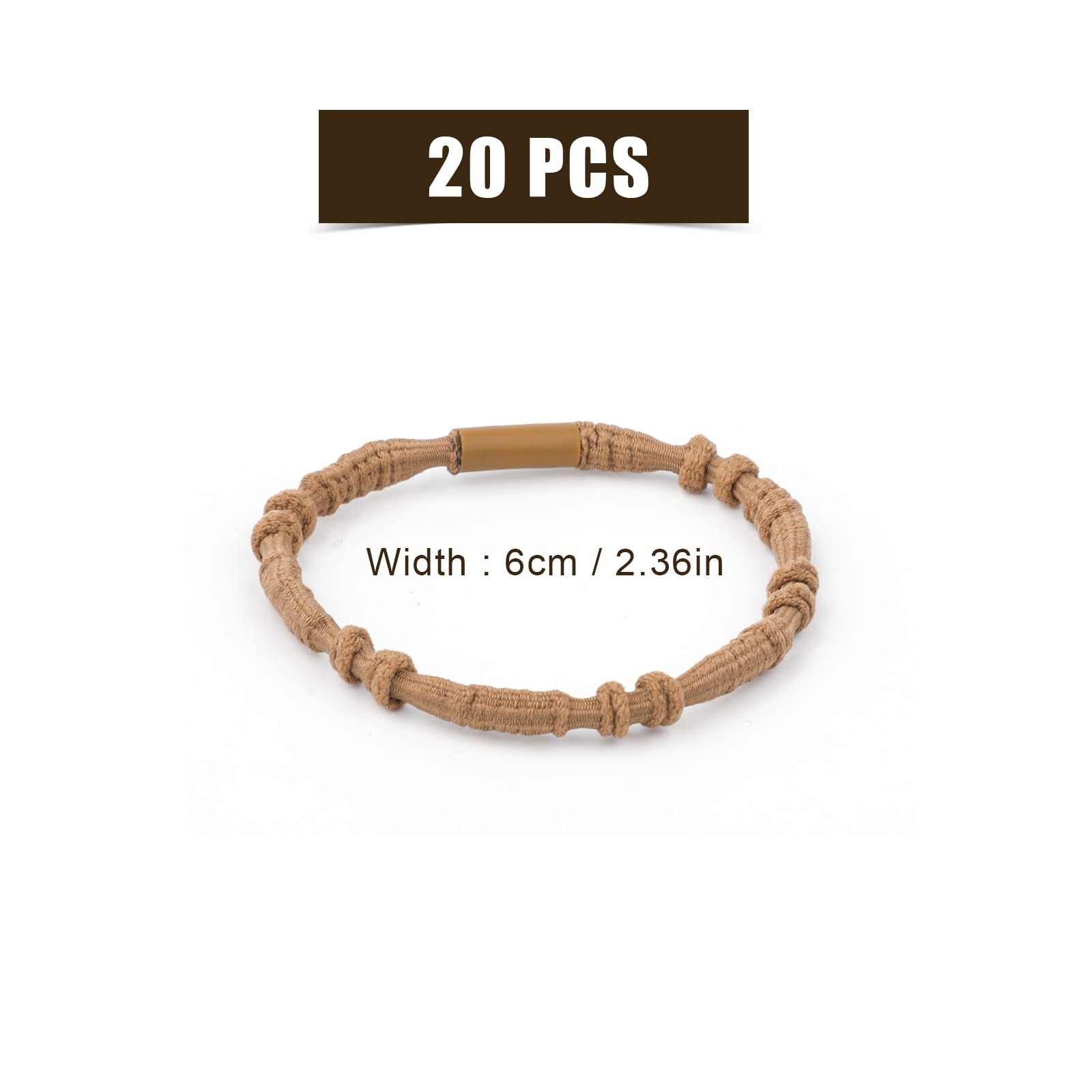 20pcs Hair Tie Bracelets for Women Men, Boho Hair Ties Bracelets Hair Elastics No Damage Ponytail Holders for Thick/Medium/Long