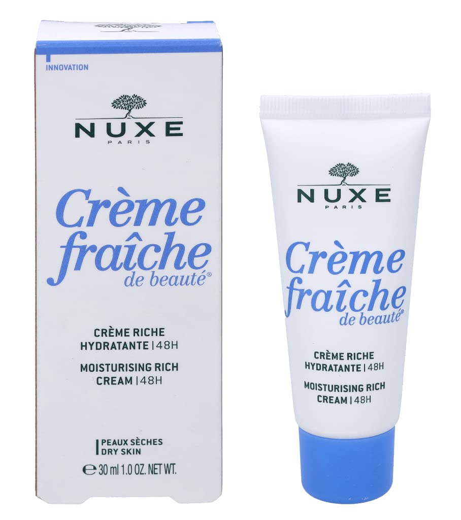 NUXE, Creme Fraiche De Beaute 48H Moisturising Rich Cream (Dry to Very Dry Skin, Even Sensitive) -30ml/1oz