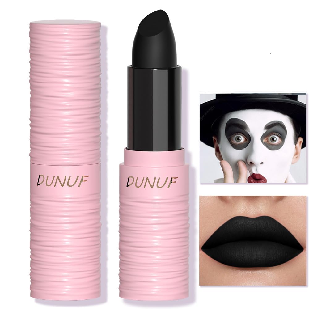 Yeweian Halloween Black Matte Lipstick, Black Lip Face Body Paint Stick, Cream Eye Black Stick For Baseball, Waterproof Long Las