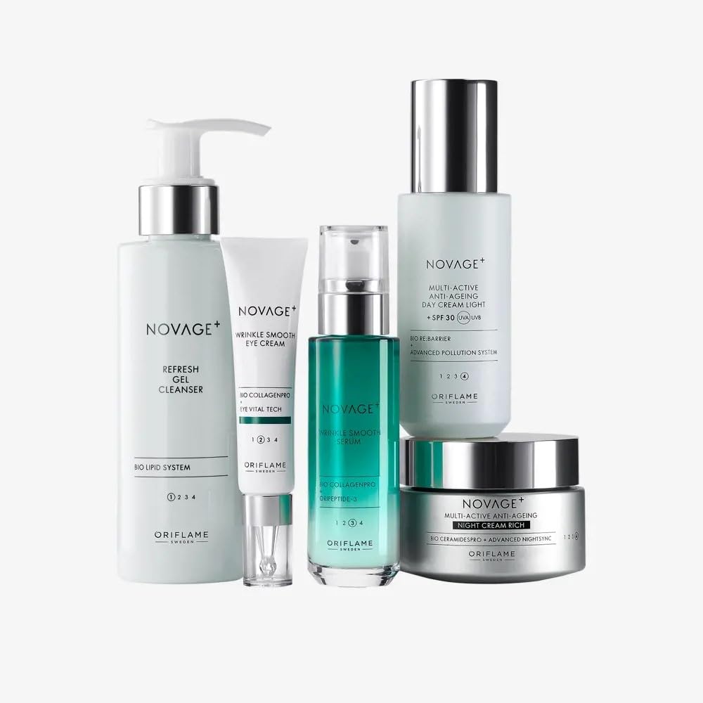 Novage Ecollagen Wrinkle Power Set  [Cleanser, Day Cream, Night Cream, Eye Cream, Serum]