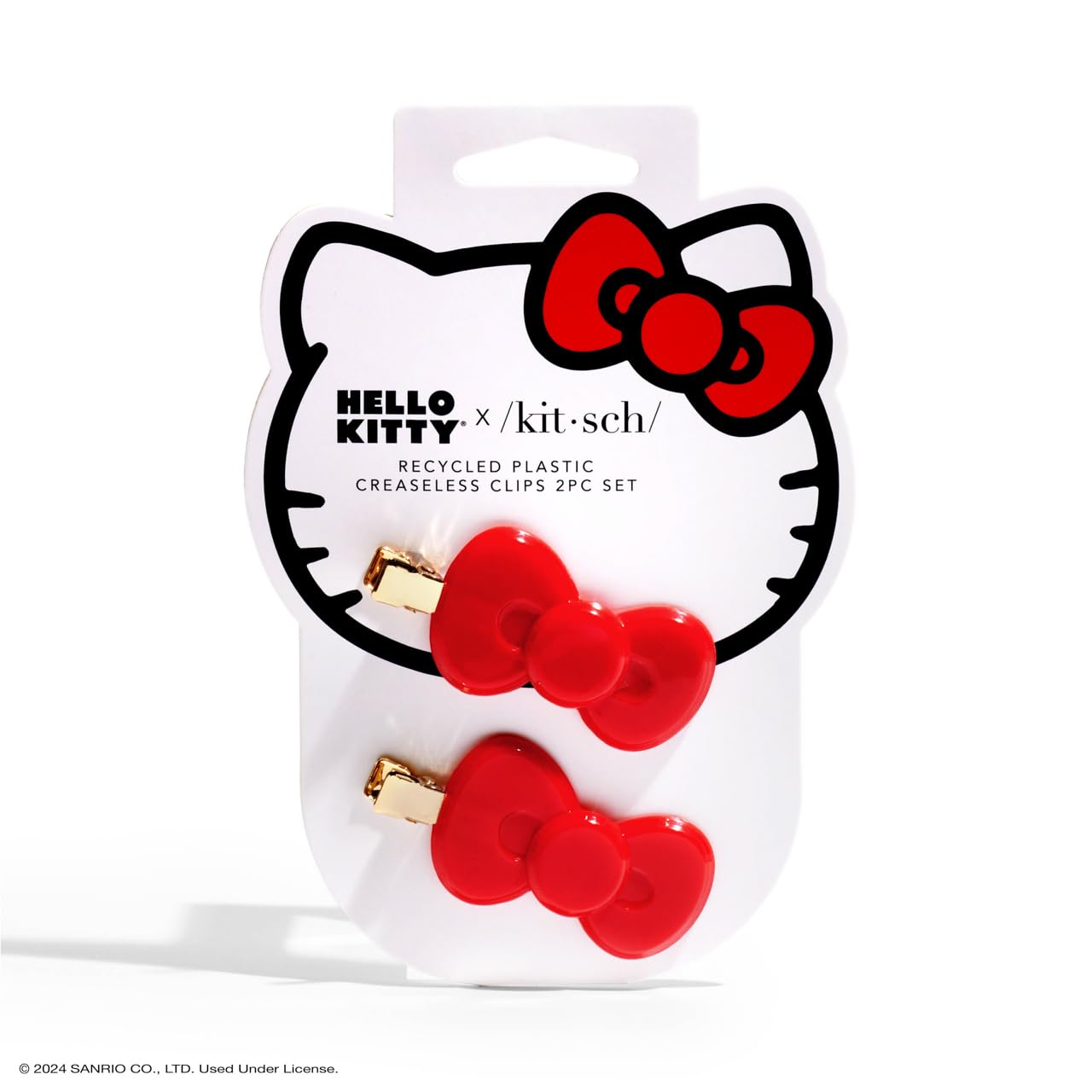 Hello Kitty x Kitsch Creaseless Hair Pins - No Crease Hair Clips for Makeup | No Bend Hair Clips for Styling | Stylish Makeup Ha