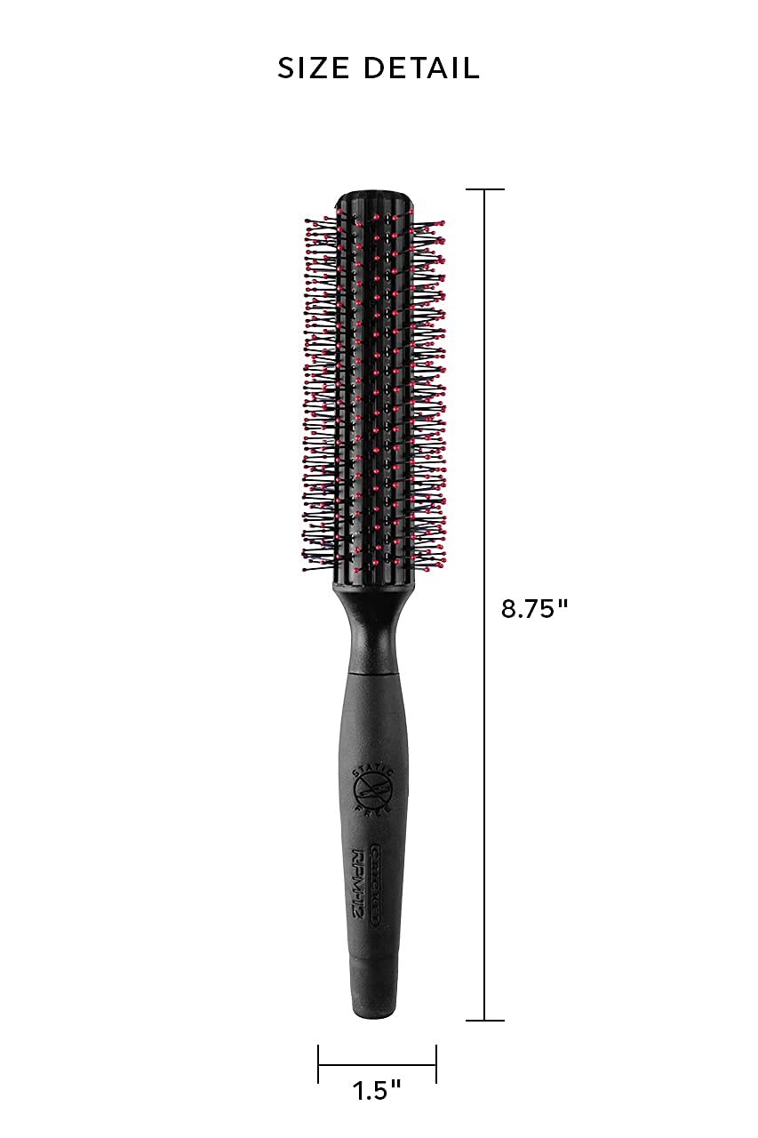 Cricket Static Free Rpm 12 Row Round Hair Brush For Curling Blow Drying Styling All Hair Types