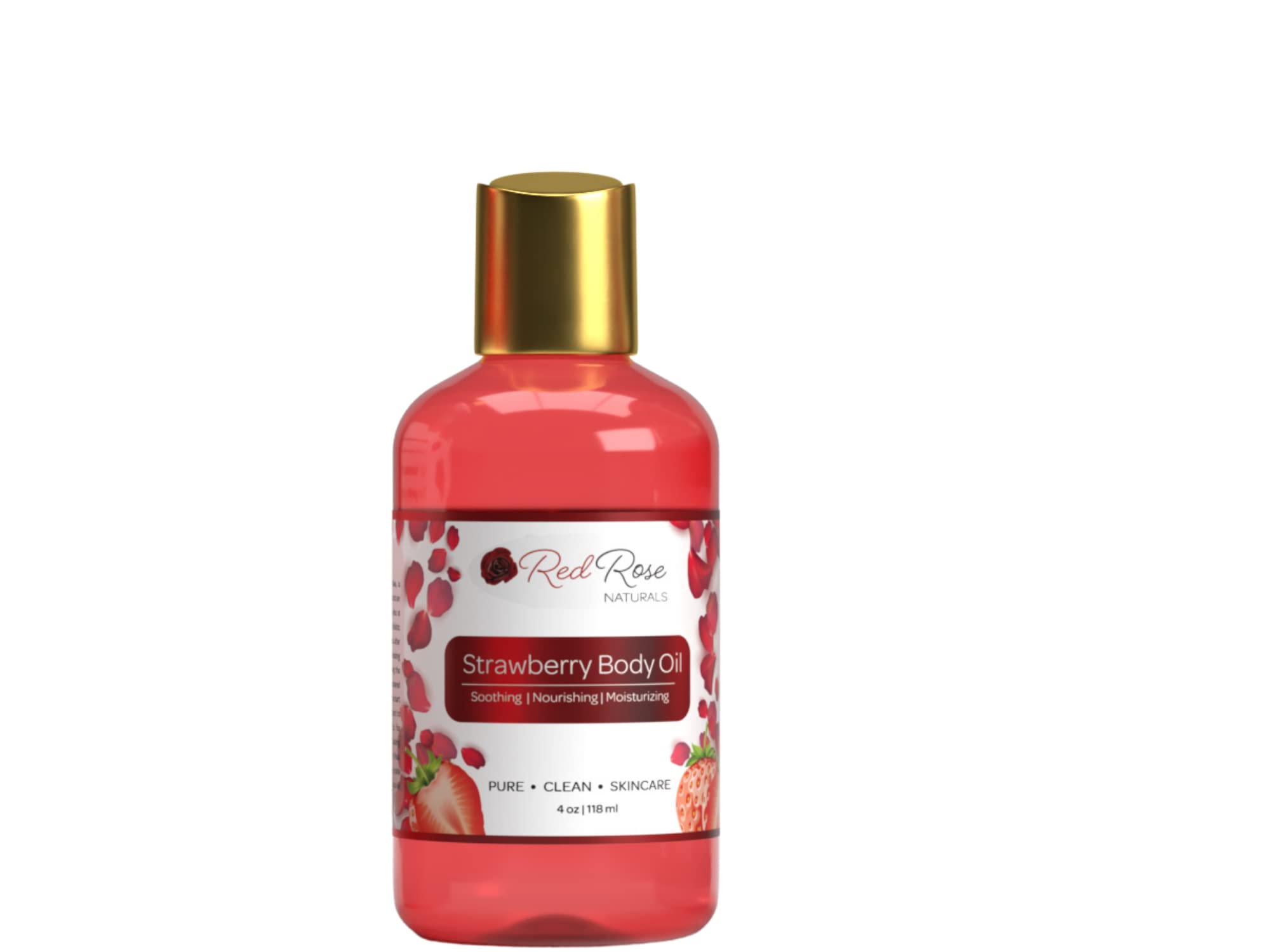 Red Rose Naturals Strawberry Body Oil, Natural Body Oil For Women, Shower And Bath Perfume, Hydrating & Deep Moisturizing, Reduc