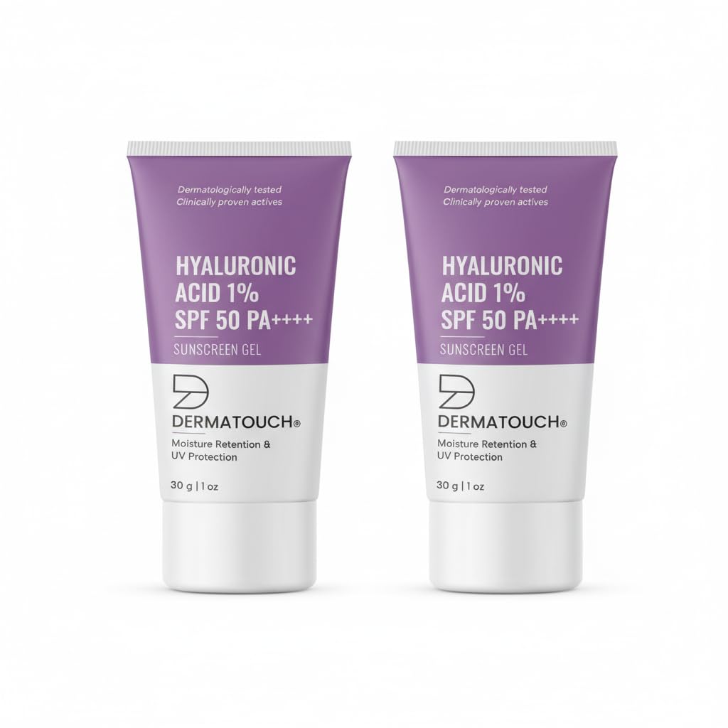 Dermatouch Hyaluronic Acid 1% Sunscreen | Spf 50 Pa++++ | For All Skin Types | No White Cast | 30G (Pack Of 2)