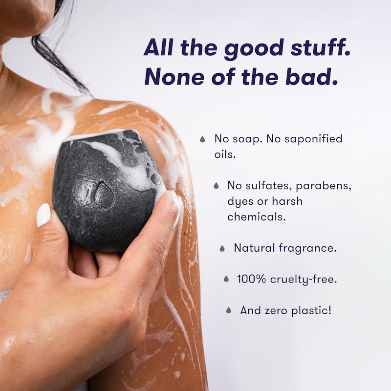 HIBAR - Clarify Solid Body Wash Bar - Detoxify & Purify - With Activated Charcoal & Salicylic Acid - Daily Use & Sensitive Skin