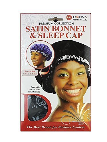 Donna Flower Pattern Sleep Cap Hair Sleep Shower Cap Bonnet Satin Bonnet For Sleeping Hat Black Color