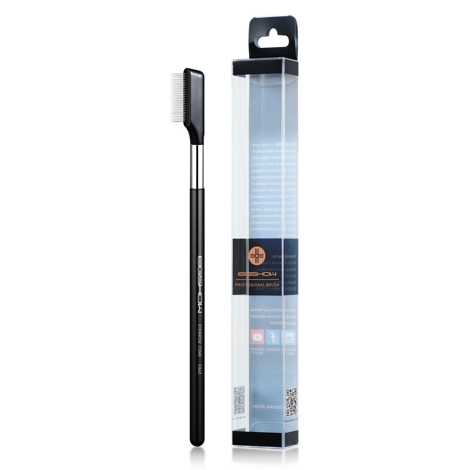EIGSHOW Eyelash Comb, Stainless Eyelash Separator & Brow Brush (E860)