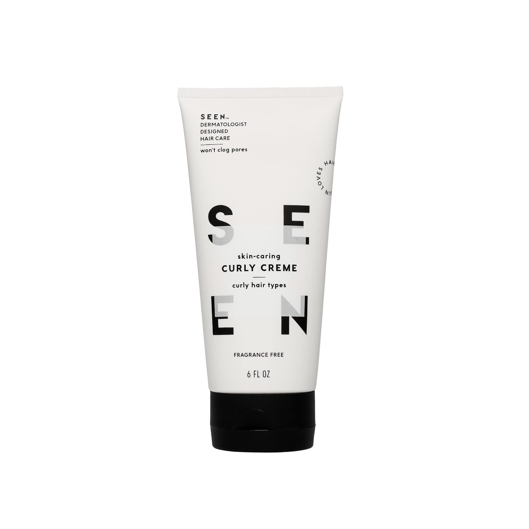 SEEN Curly Creme, Fragrance Free - Non-Comedogenic & Sulfate Free Curl Defining Styling Hair Cream- Anti Frizz- Heat Protectant-