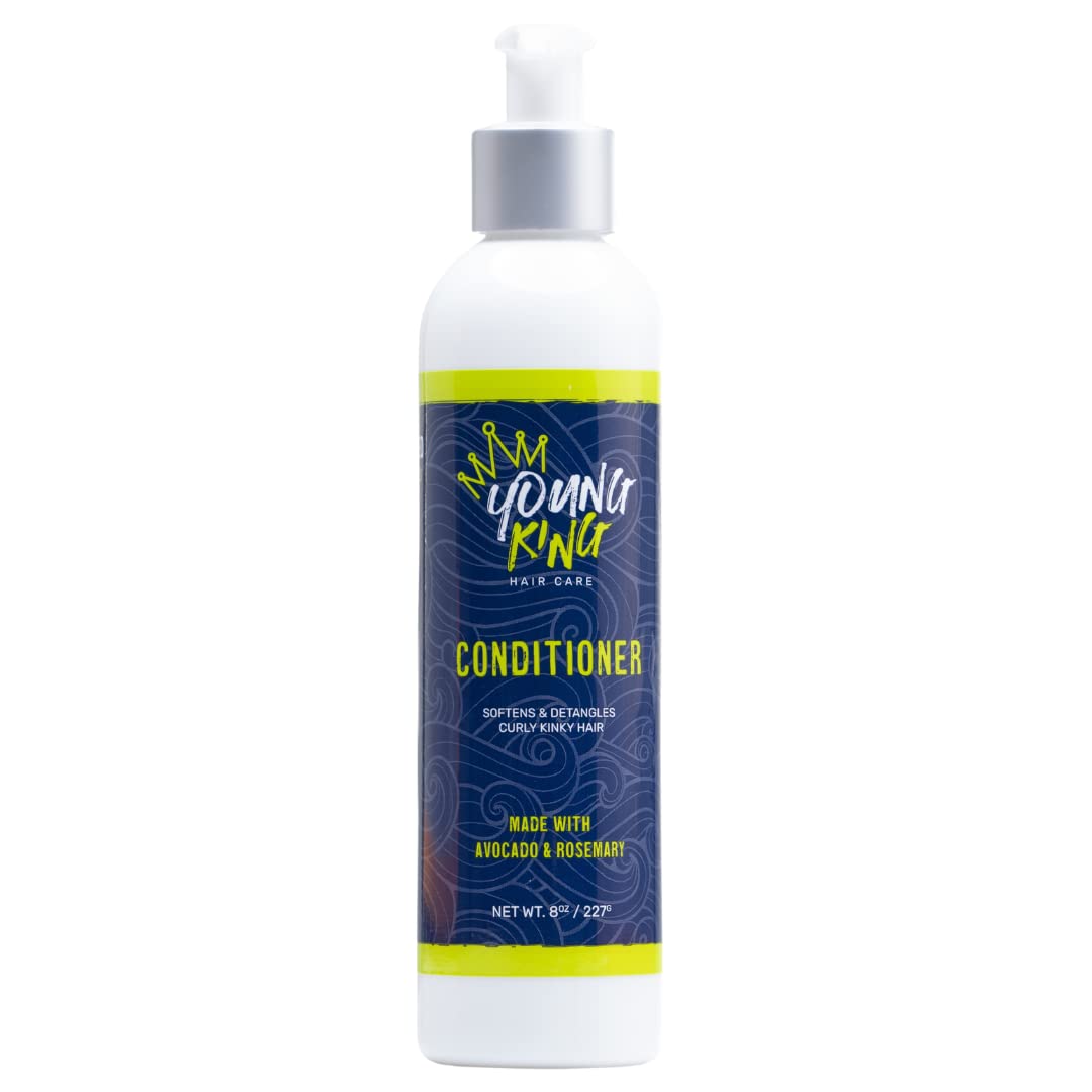 Young King Hair Care Kids Conditioner For Boys | Soften, Nourish And Detangle Natural Curls | Plant-Based And Harm-Free | 8 Oz