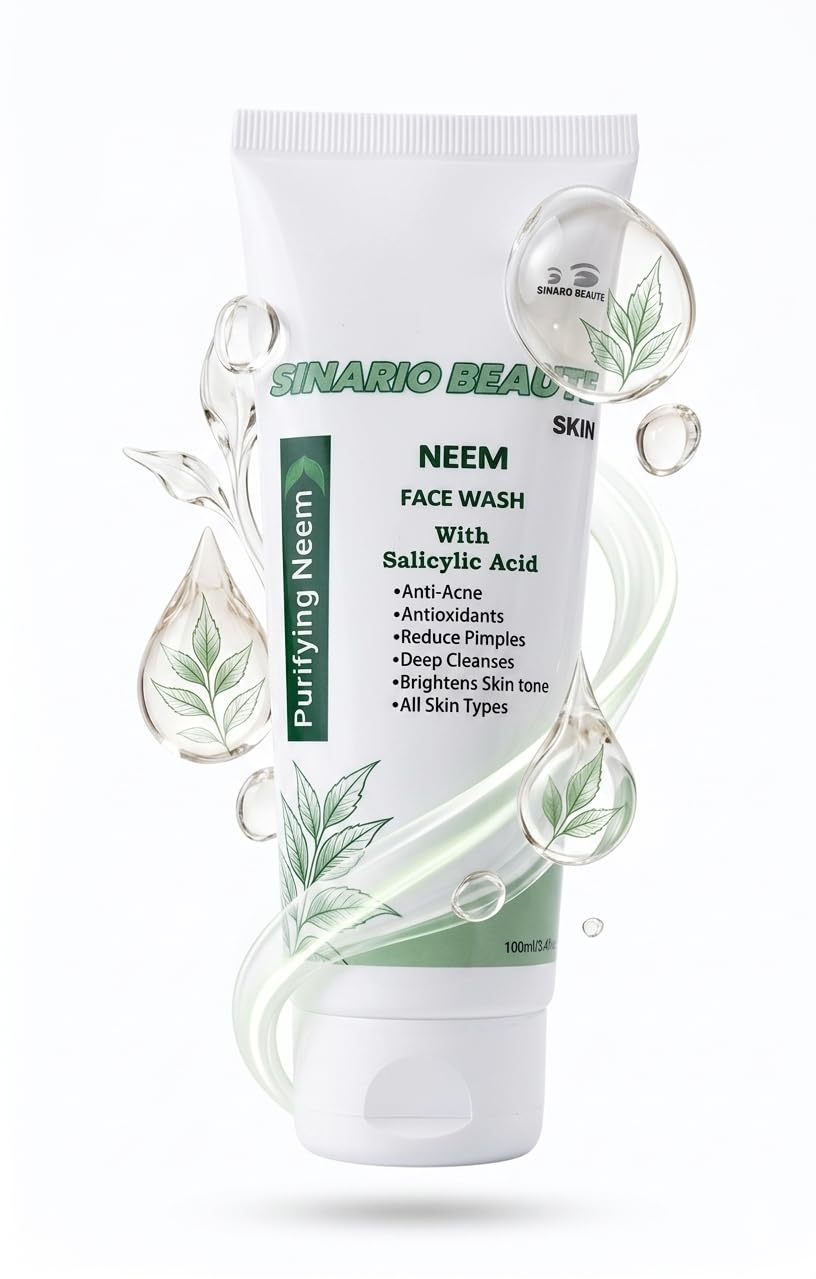Sinario Beaute Acne Control, Hydrated Skin, Anti Ageing 1.8% Salicylic Acid Neem Harbal Face Wash Cleanser (100 Ml) With Selicyl