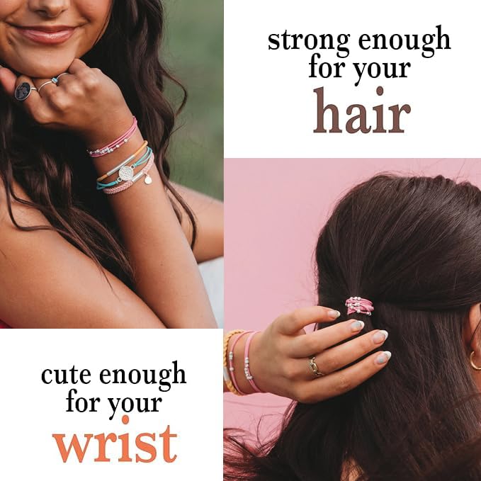 K'Lani Embrace Bracelets For Women - Elastic Bracelets And Boho Hair Ties - Cute Hair Ties For Women And Hair Tie Accessories -
