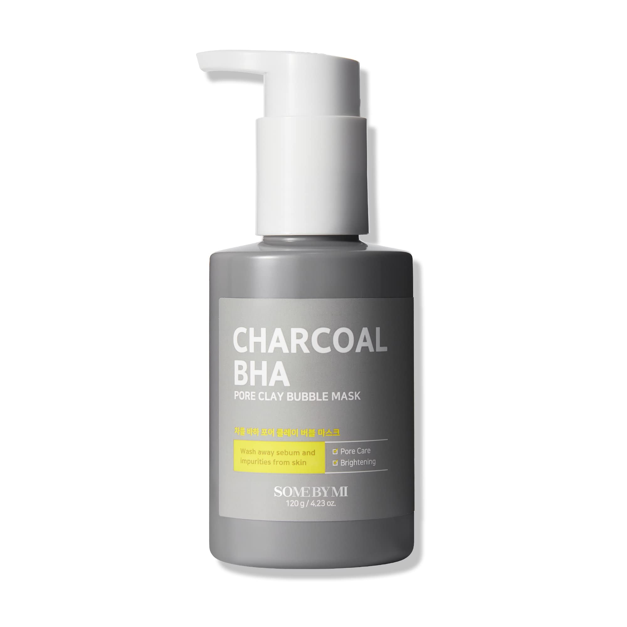 Some By Mi Charcoal Bha Pore Clay Bubble Mask - 4.23Oz, 120G - Daily Moisturizing Face Wash With Natural Bha - Deep Cleanses Por