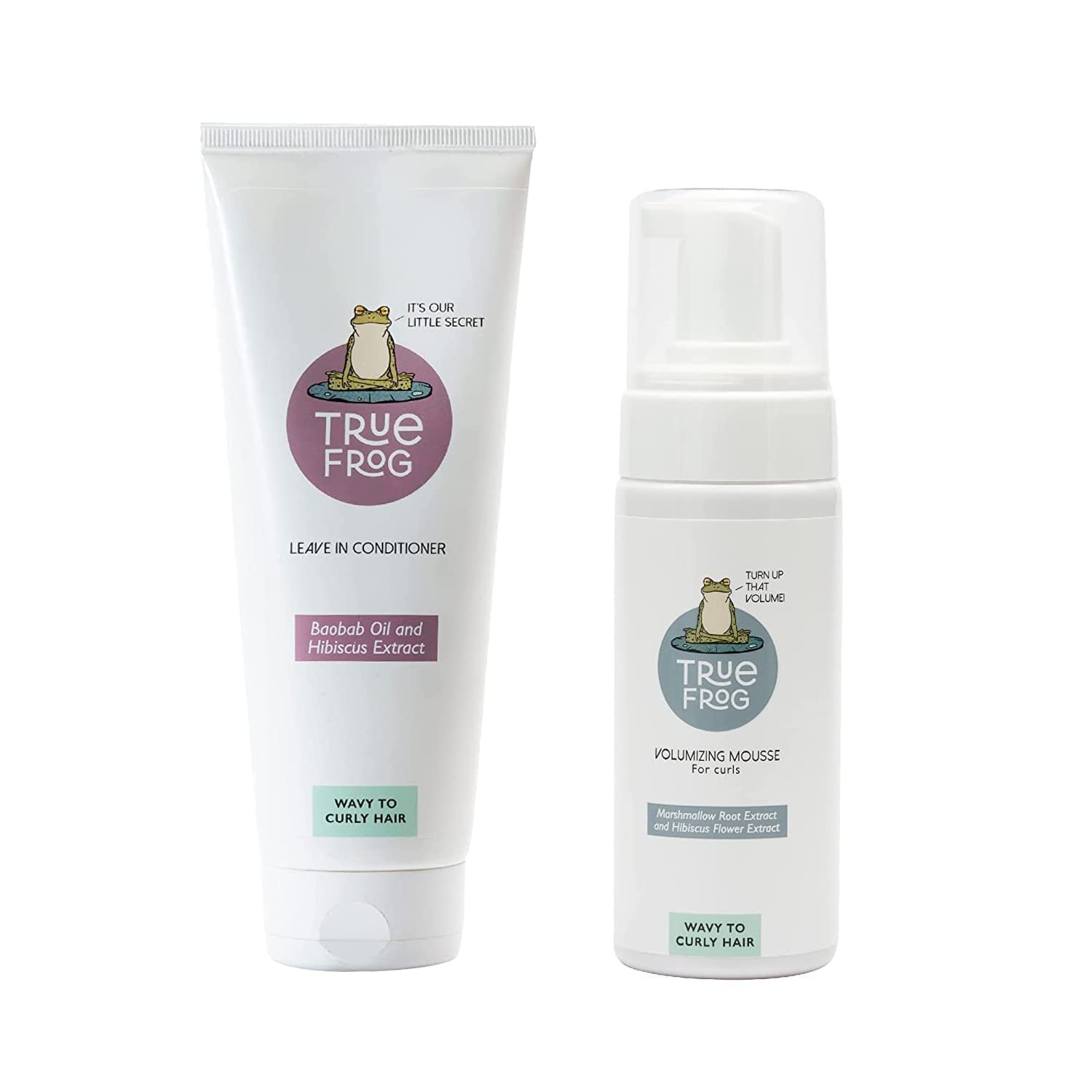 True Frog Leave-In Conditioner - 200G And Volumizing Hair Mousse- 150Ml For Moisturization And Definition, With Boabab Oil And H