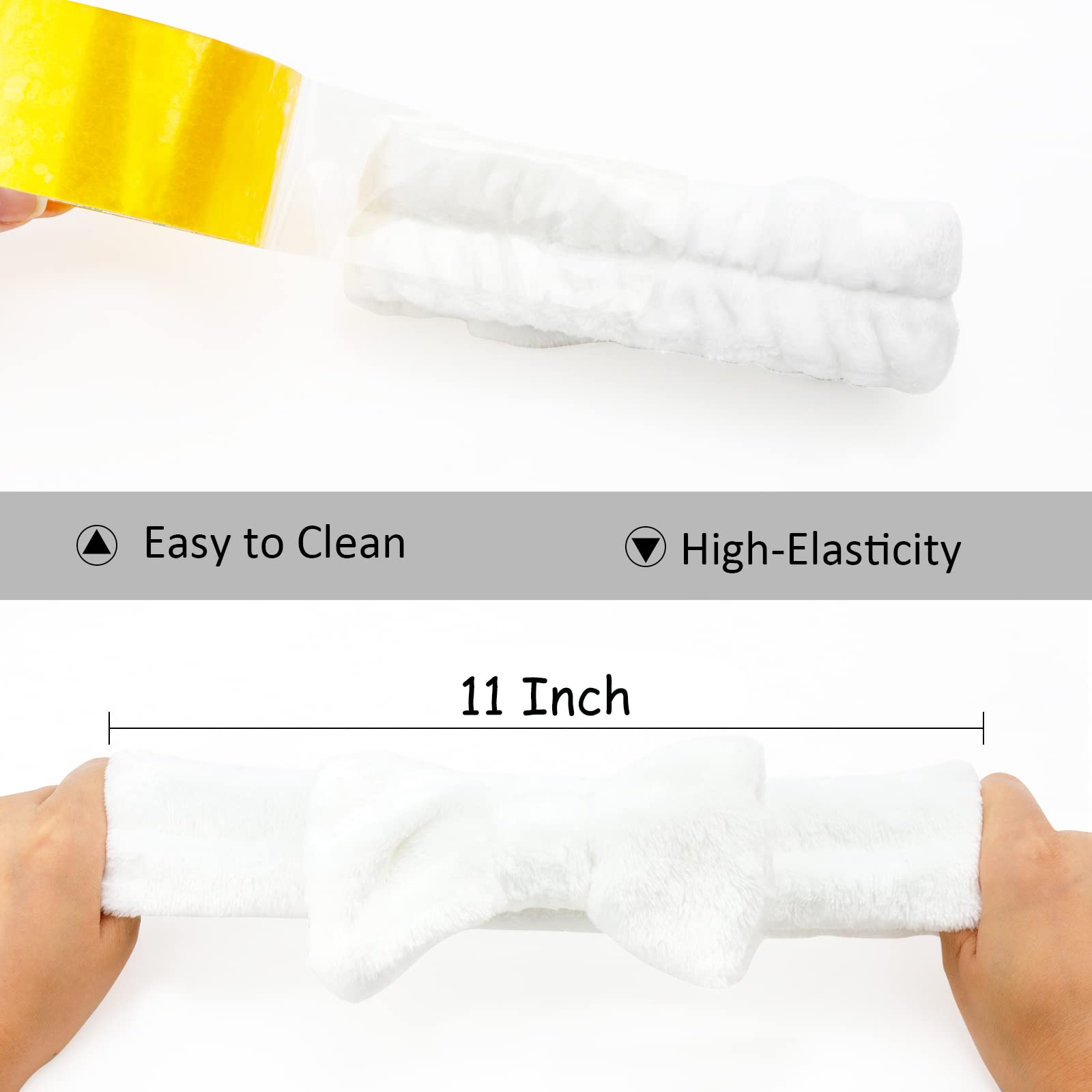 Ondder Spa Headband for Washing Face 8 Pack White Skincare Headbands for Women Girls Terry Cloth Cute Bow Head Bands for Makeup
