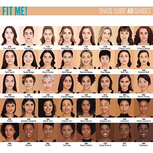 Maybelline Fit Me Matte + Poreless Liquid Oil-Free Foundation Makeup, Soft Tan, 1 Count (Packaging May Vary)