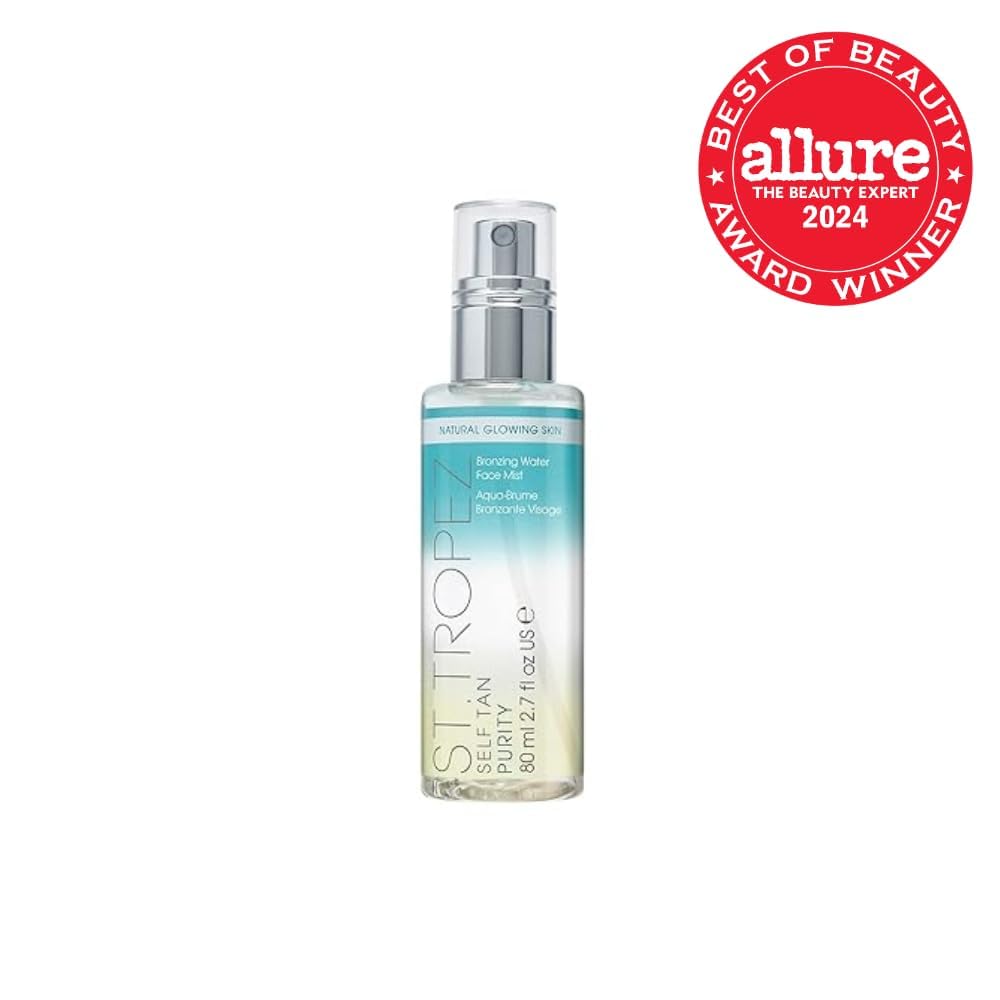 St Tropez Self Tan Purity Face Mist, Natural Sunkissed Glow Face Tan With Hyaluronic Acid & Antioxidants, Vegan, Natural & Cruel