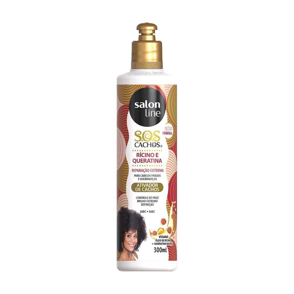 Salon Line - Linha SOS Cachos (Oleo de Ricino e Queratina) - Ativador de Cachos 300 Ml - (SOS Curls (Castor Oil and Keratin) Col