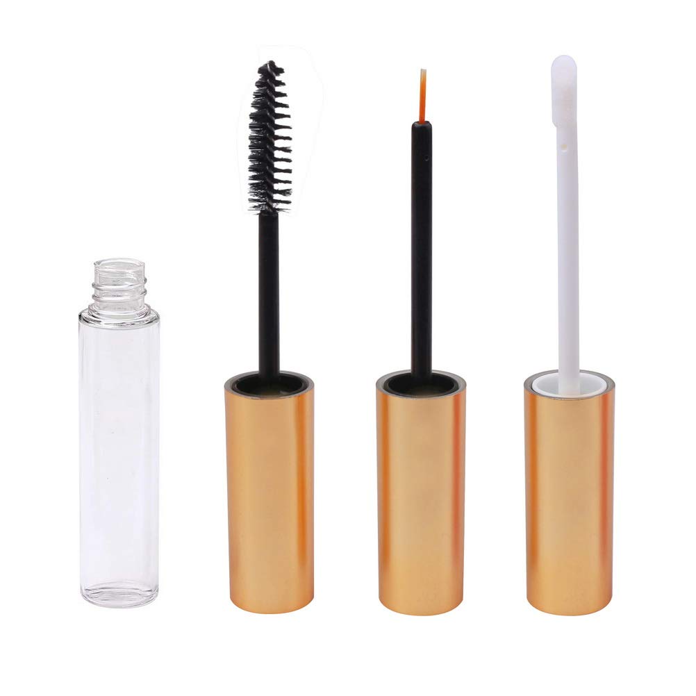 10Ml Empty Mascara Tube,Eyeliner Tube And Lip Gloss Tubes,Eyelash Cream Container Bottle With Funnels Transfer Pipettes(3Pcs)