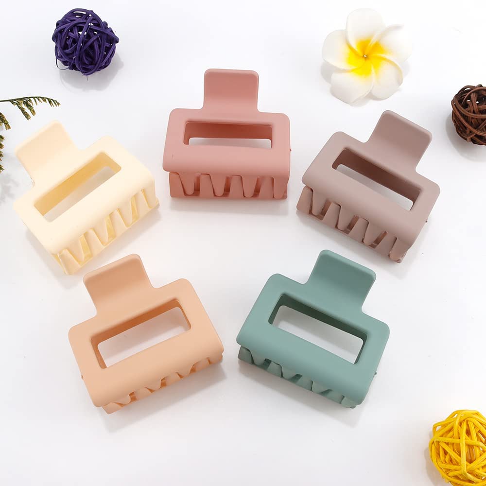 ATODEN Hair clips for Women 5Pcs Square claw clips for Thin Hair cute Hair clips Hair claws Small Matte Hair clips Hair Styling