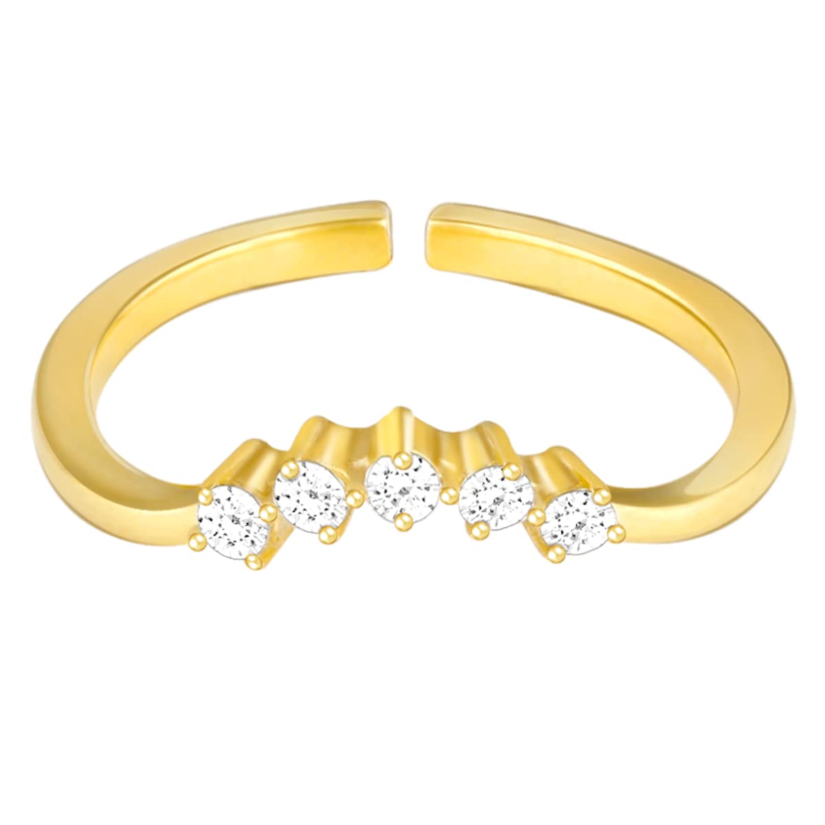 GIVA 925 Silver Gold Eternity Ring, Adjustable | Gifts for Girlfriend, Rakhi Rakshabandhan Gift for Sister Bhabhi | With Certifi