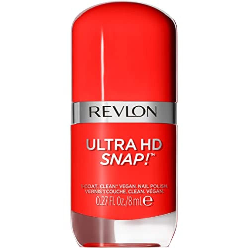 REVLON Ultra HD Snap Nail Polish, Glossy Nail Color, 100% Vegan Formula, No Base and Top Coat Needed, 031 She's on Fire, 0.27 Fl