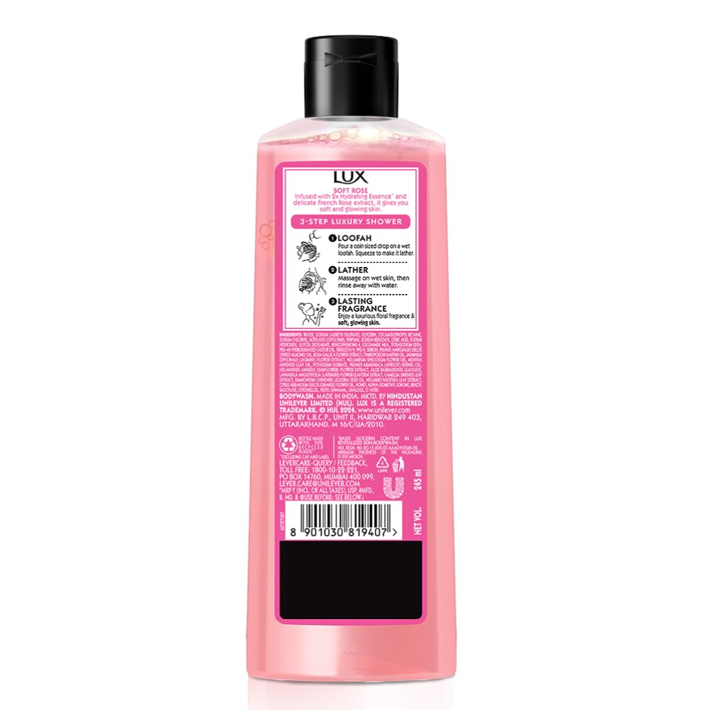 LUX French Rose Fragrance & Almond Oil Bodywash - 245 ml /8.28 Fl.Oz