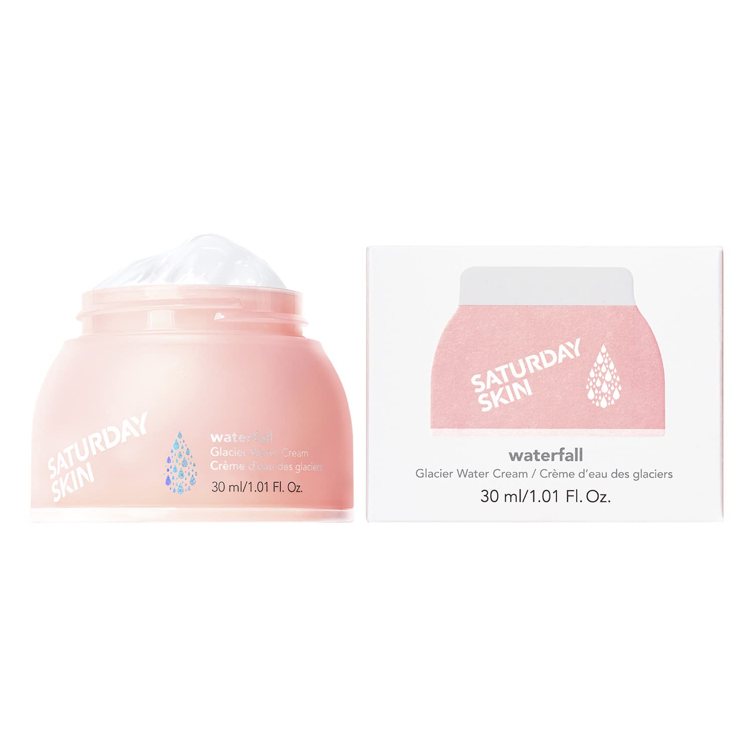 Saturday Skin Face Moisturizer Water Cream Mini Size, Vegan Natural Facial Moisturizer Oil-Free Gel Cream From Alaska Glacier Wa