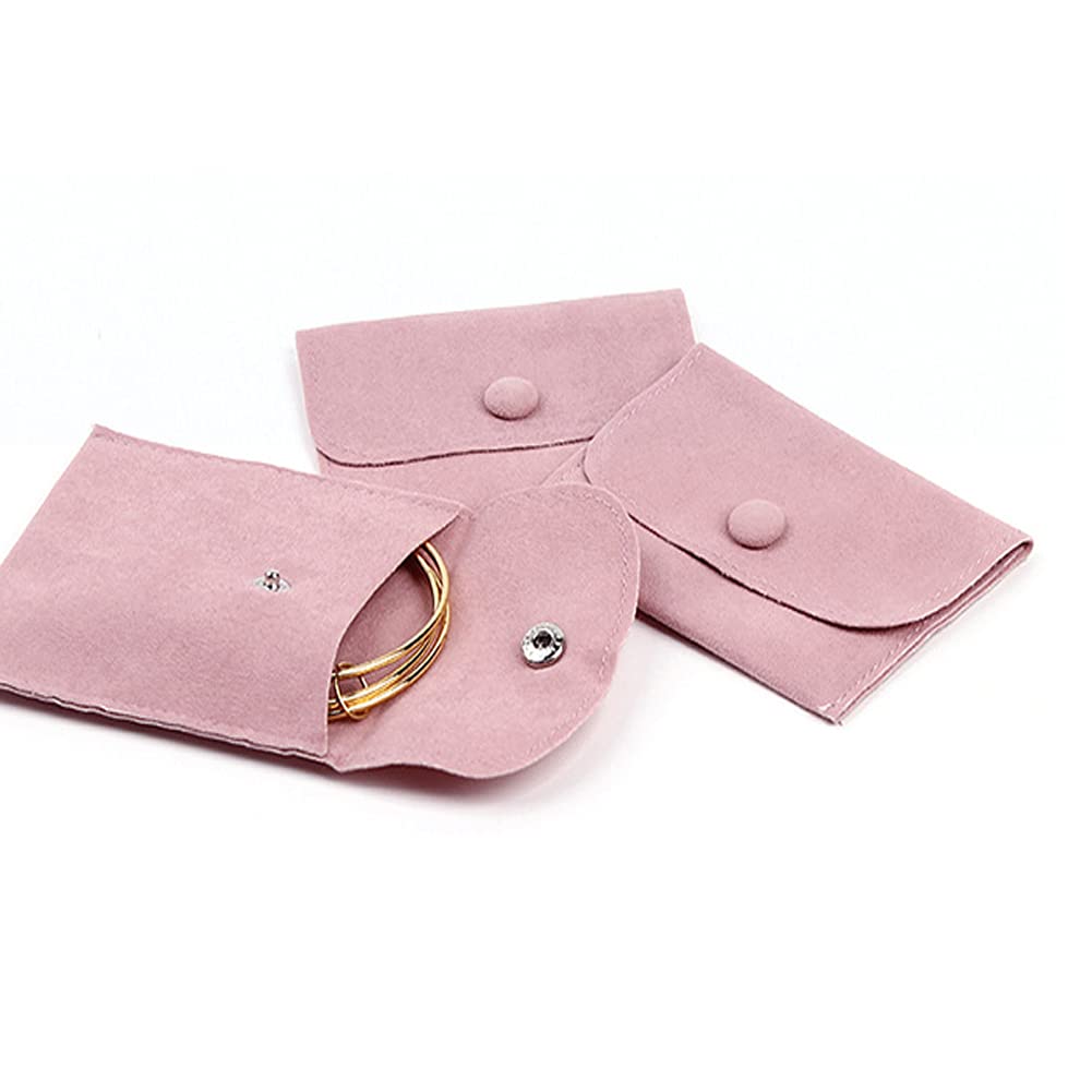 SUKPSY 6 Pcs Velvet Jewelry Storage Bags with Snap Button Jewelry Gift Packaging Bags Purse Jewelry Pouches for Rings, Bracelets