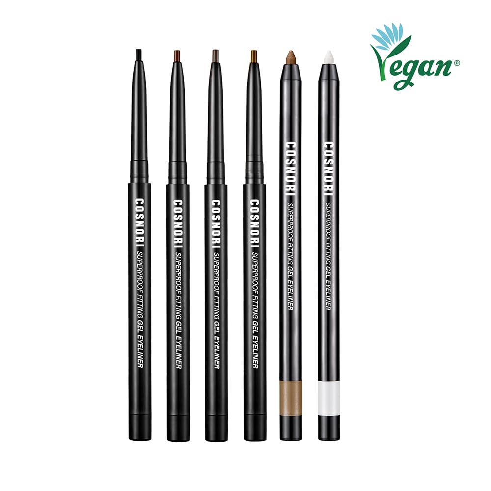Cosnori Super Proof Fitting Gel Eyeliner 05 Glam Bronze - Smudge-Proof, Ultra Creamy Eyeliner Pencil With Sharpener, Soft Drawin