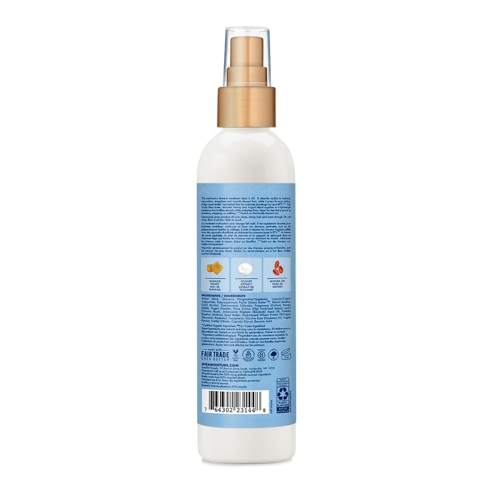 Sheamoisture Multi-Action Leave-In Conditioner For Damaged Hair Manuka Honey And Yogurt Sulfate Free Conditioner Spray 8 Oz