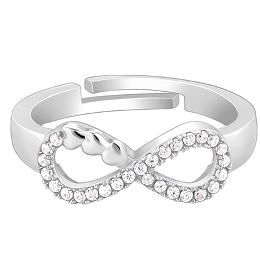 Giva 925 Silver Infinity Heart Ring, Adjustable | Gifts For Women And Girls | With Certificate Of Authenticity And 925 Stamp | 6
