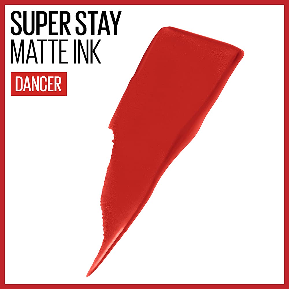 Maybelline Super Stay Matte Ink Liquid Lipstick Makeup, Long Lasting High Impact Color, Up To 16H Wear, Dancer, Brick Red, 1 Cou