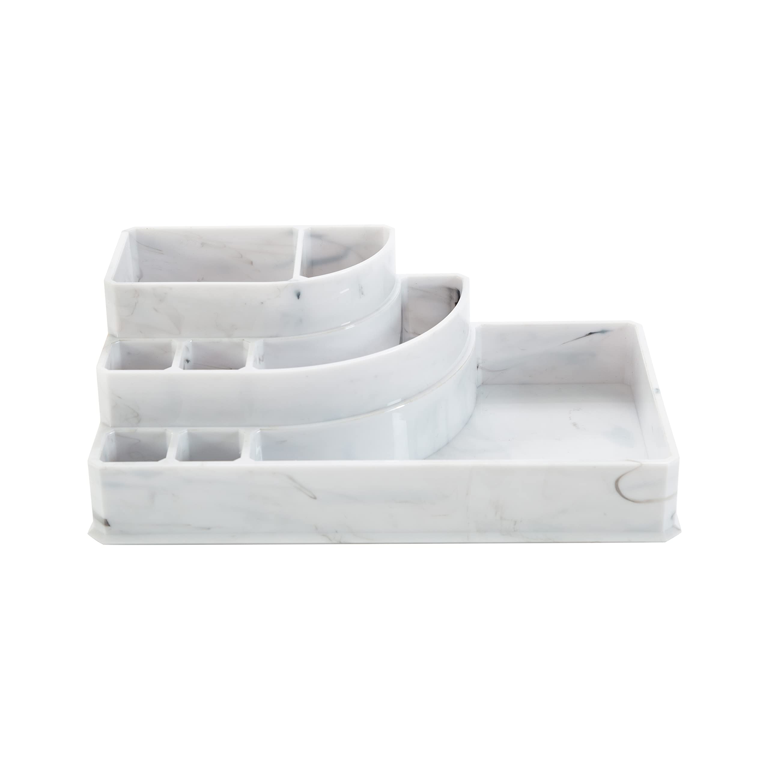 Simplify 8 Section Jewelry Holder In Marble, Durable, Multi-Purpose Cosmetic Bath Accessories Organizers Collection