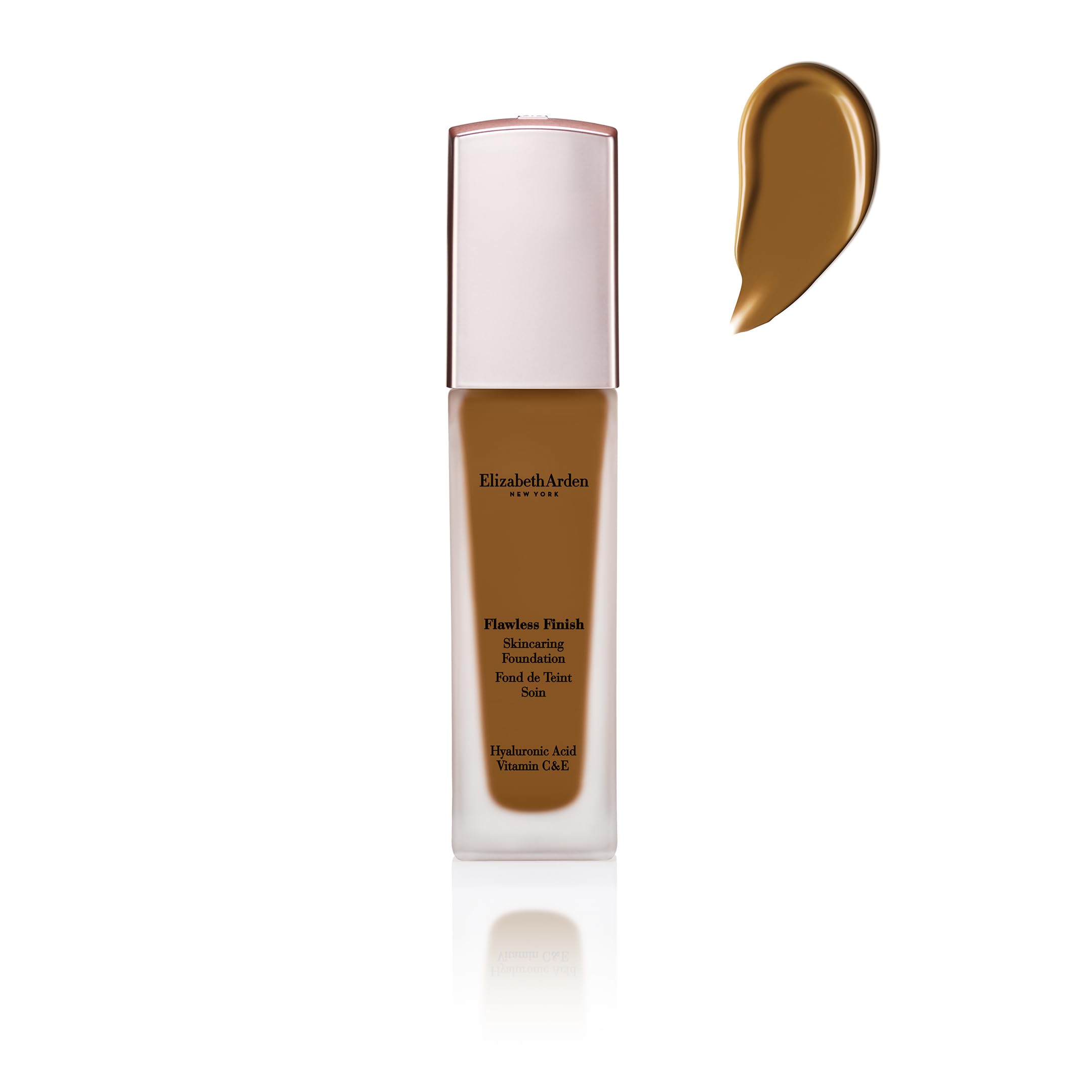 Elizabeth Arden Flawless Finish Skincaring Foundation with Hyaluronic Acid, Vitamin C & E, 550N (Deep skin with neutral underton