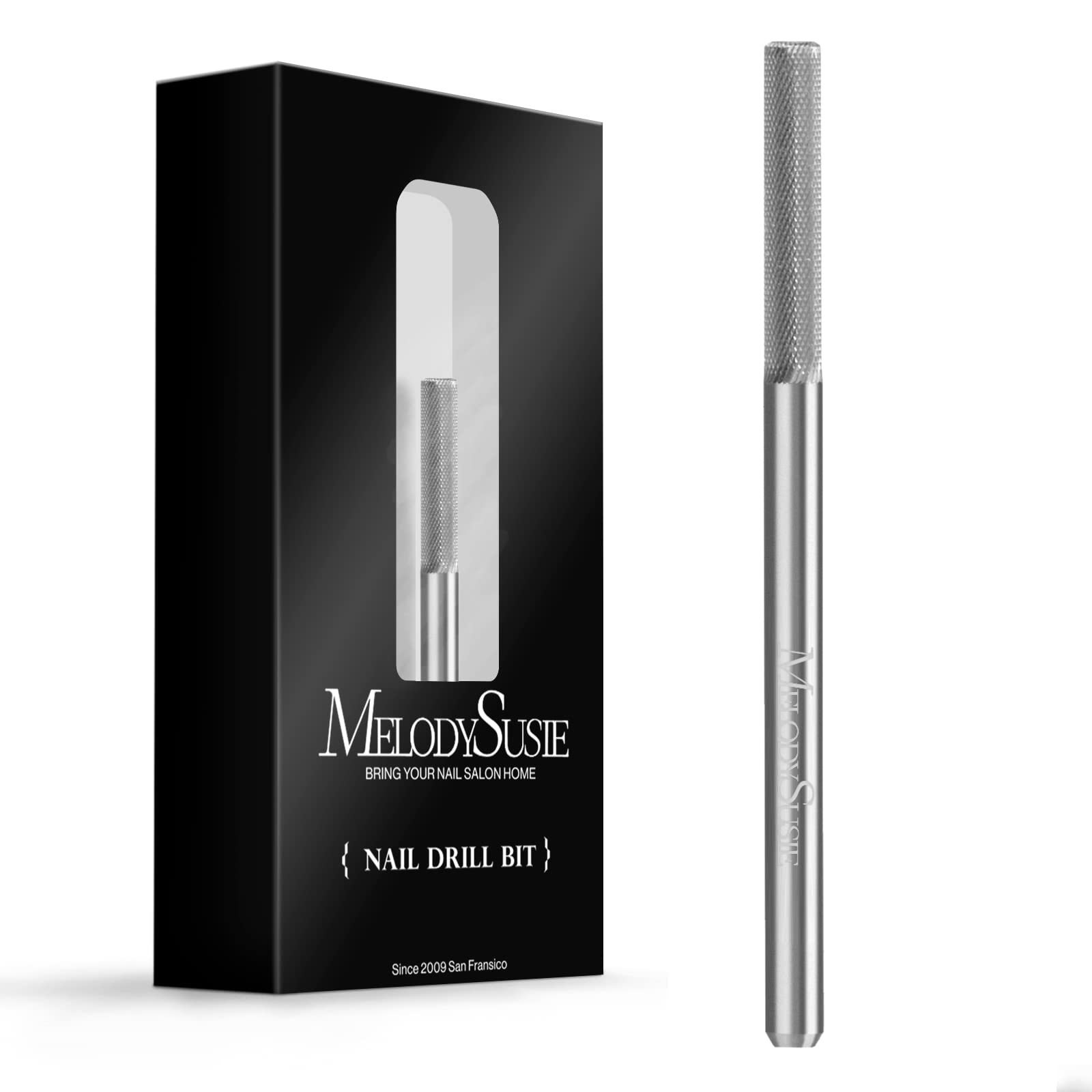 MelodySusie Nature Nail Buffer Nail Drill Bit 3/32 ' ', Professional Safety Carbide Nail Bit for Nature Nail Bed File Cuticle De