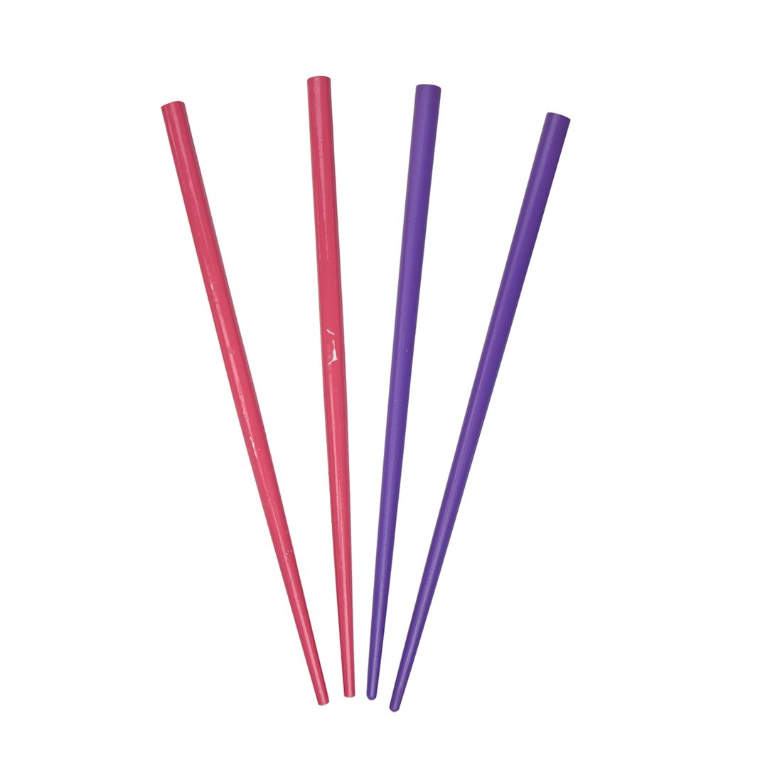 2 Sets Of Wooden Hair Sticks Chopsticks - Pink & Purple